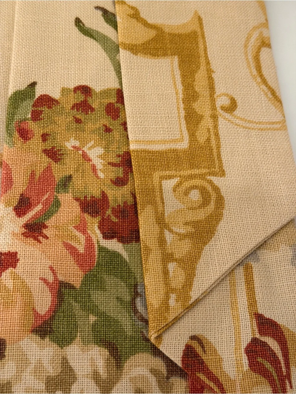 1990s Vintage Floral Swag Valance (set of 2).